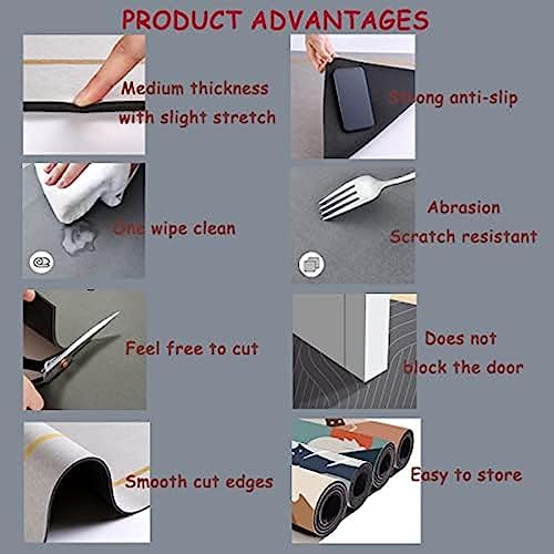 Tapis de salle de bain antidérapant super absorbant diatomite séchage rapide douche - 5