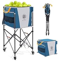 EVER ADVANCED Rolling Ballwagen faltbar mit Tragegurt Seitentasche Aufbewahrungswagen mit Rädern Sportgeräte 47x58x58cm für Volleyball Basketball Fußball Tennis Baseball