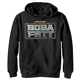 STAR WARS Book of Boba Fett Logo Boys Hoodie, Black, Large