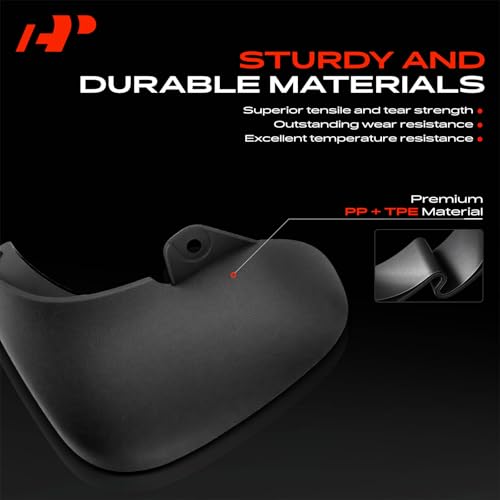 Image of A-Premium Mud Flaps Compatible with Hyundai Santa Fe 2009 2010 2011 2012 2013 Sport Utility, No Drilling Required Mud Guards with Hardware Accessories, Set of 4 Front and Rear