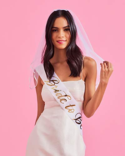 Xo, Fetti Bachelorette Party Sash + Veil - Bride To Be | Bachelorette Party Decorations Kit - Sash For Bride | Bridal Shower Gift Supplies #TOP6