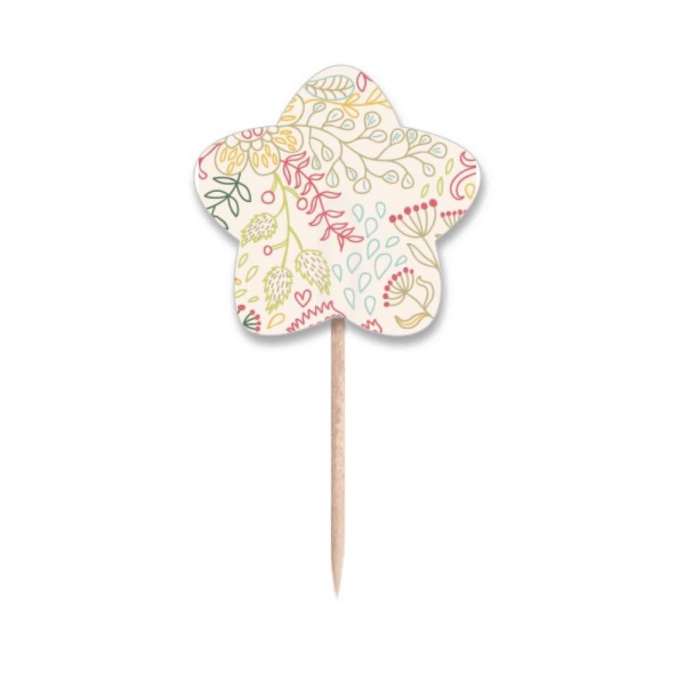 Peinture cure-dents drapeaux fleurs et étoiles raffinés pour pâtisserie