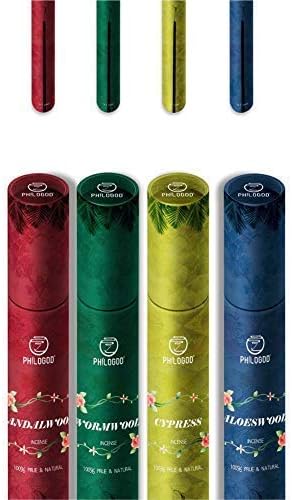 PHILOGOD 200 Incense Sticks,Sandalwood,Wormwood, Cypress,Agarwood,100% Natural Free of Nasty Chemicals,Herbal incenses for Homeopathy