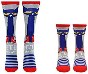 Everything LegwearPete the Cat Socks (Adult & Youth) (2 Pair) - Gifts Crew Socks - Fits Shoe Size: 4-10 (Ladies) & 9-3 (Kids)
