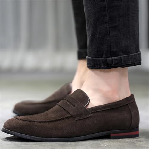 Men's Suede Dress Loafers Slip On Casual Shoes Lightweight Soft Penny Loafers Classic Moccasins Driving Shoes4