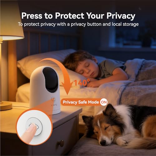Image of 4K UHD Indoor Camera, 64G Built-in Storage No Subscription,Pet Camera Indoor with Phone App,Work as Baby Monitor /Cat /Dog Camera,360Pan&Tilt,Two-Way Talk,Privacy Mode,AI Tracking /Detection
