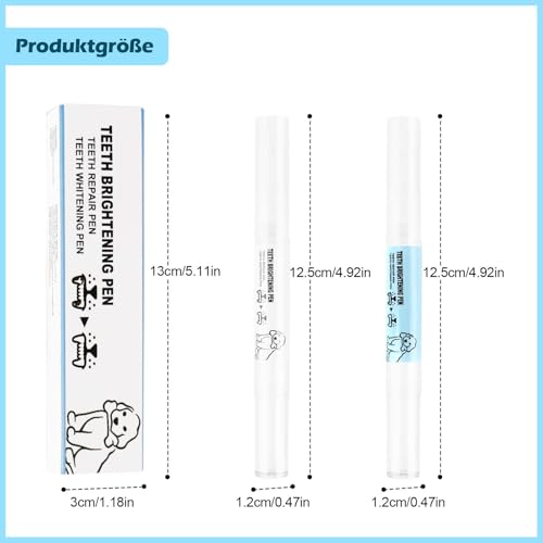 2 Stücke Haustiere Hund Zähne Reinigung Stift, 3ml Zahnpflege Hund Zahnreiniger und Zahnsteinentferner Zahngel für Haustiere zur Verbesserung von Mundgeruch und zur Bekämpfung von Zahnstein
