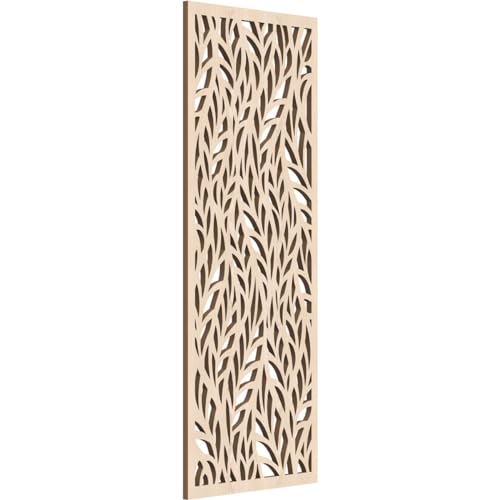Image of Ortonville Decorative Pierced Fretwork Wood Wall Panels, 13 3 /8 inchW x 34 3 /8 inchH x 3 /8 inchT, Red Oak