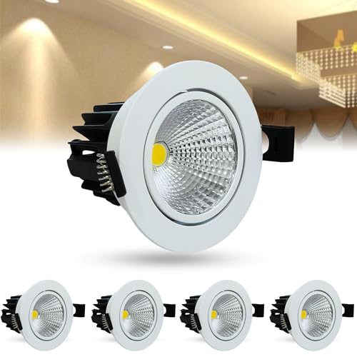 Image of D'Mak Moveble LED COB Light | Recessed LED Ceiling Light for Indoor Lighting | Warm White Color | Aluminium Body (5, 12 Watt)