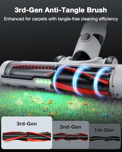 Cordless Vacuum Cleaner, 30KPa Stick Vacuum Rechargeable with Bendable Wand for Carpet, Hardwood Floors & Pet Hair, Lightweight, Quiet & Powerful Cleaning for Home