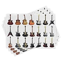 ABAKUHAUS Set Di 4 Tovagliette Americane In Tessuto Lavabile - Musica Sinfonica Orchestra, Multicolore, 45x30 Cm, Antimacchia E Antipiega - 3