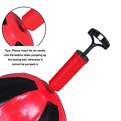 Speed Bags Boxing, Desktop Punching Bag With Suction Cup, Maize Bag, Heavy Duty Leather Boxing Speed Ball For Stress Relief, Fitness Workout (Color : Red+Black, Size : 17 * 36.5Cm) #TOP3