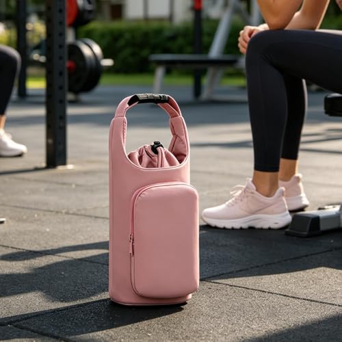 Portabotellas aislado con correa ajustable y bolsillo funcional para caminatas 3
