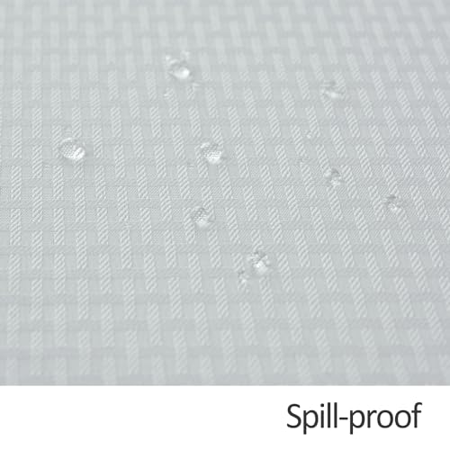 Image of maxmill Tablecloth Weaved Texture Stain Resistant Waterproof, Wrinkle Resistant Washable Table Cloth, Fabric Table Cover for Dining Room, Indoor Outdoor Use, Rectangle 60 x 120 Inch, White