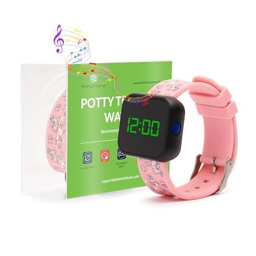 Potty Training Timer Watch with Flashing Lights and Music Tones - Water Resistant, Rechargeable, Unicorn Pattern Colorful Band, Discreet, Smart Sensor, Potty Training Watch