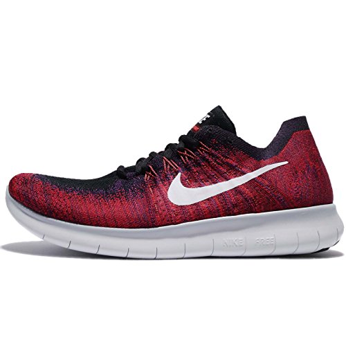 NIKE Men's Free RN Flyknit 2017 Running Shoes (11.5, Silver/Red-M)