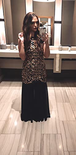 Image of PrettyGuide Women 's 1920s Black Sequin Gatsby Maxi Long Evening Prom Dress