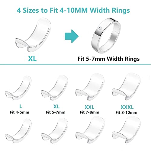 Invisible Ring Size Adjuster for Loose Rings Ring Adjuster Fit Wide Rings with Jewelry Polishing Cloth - Thumbnail 2