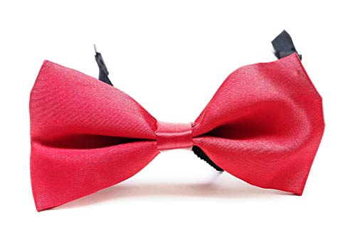Image of JAGMOOLYA Products The Perfect Classic Satin Pre-Tied Bow Tie Formal Solid Tuxedo Bowtie Adjustable Length Many Colors and Styles Bow for Adults and Children