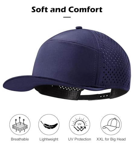 Image of LiuSuper XXL Baseball Cap - Extra Large Flat Brim Snapback 5 Panel Trucker Hat for Big Heads