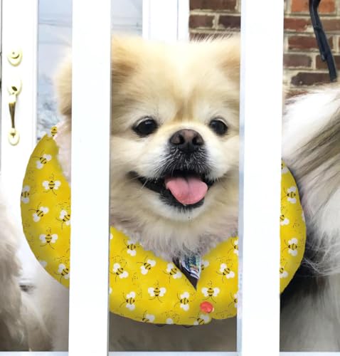 Puppy Bumpers Honey Bee - Made in USA Puppy Bumpers 100% Cotton Stuffed Safety Fence Collar to Keep Your pet Safely on The Right Side of The Fence.