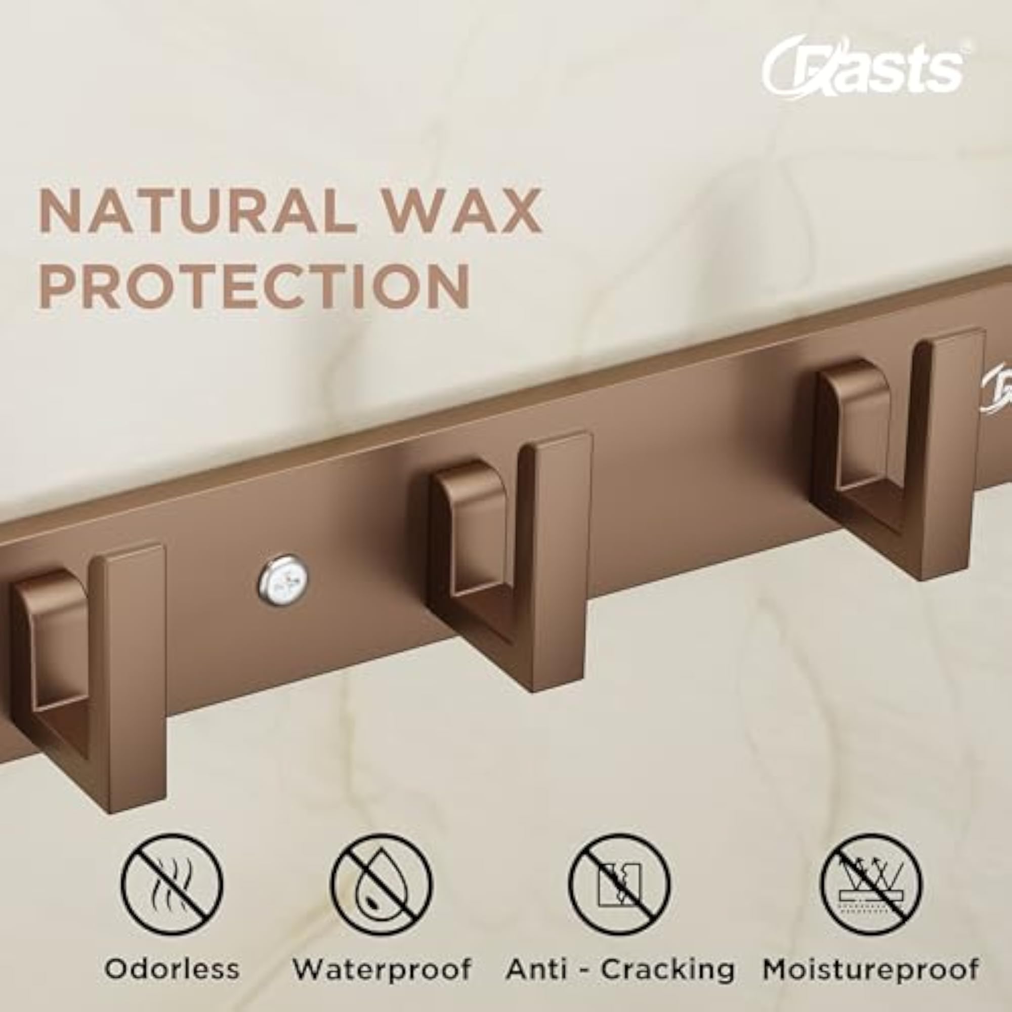 Aluminium Cloth Hanger Wall Mounted with 6 Hooks