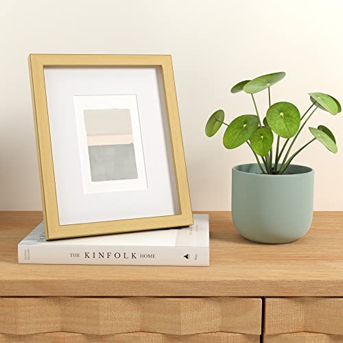 Amazon Basics Rectangular Photo Picture Frame, 8" X 10" Or 5" X 7" With Mat, Pack Of 2, Gold, 11.25 X 9.25 Inches #TOP6
