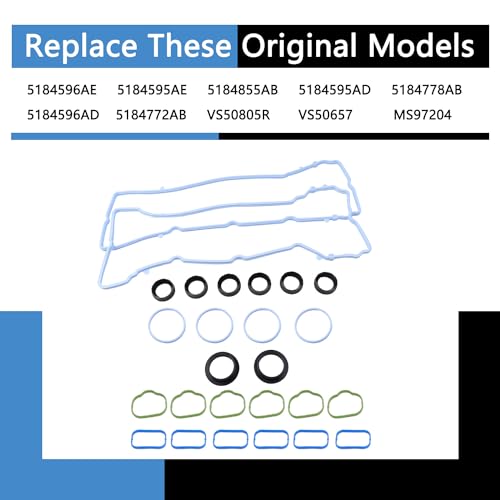 Image of VS50805R Valve Cover Gasket Kit Set MS97204 Compatible with 2011-2020 3.6L V6 Dodge Avenger Challenger Durango Grand Caravan Journey Ram 1500 Cherokee Grand Cherokee Wrangler 200 300