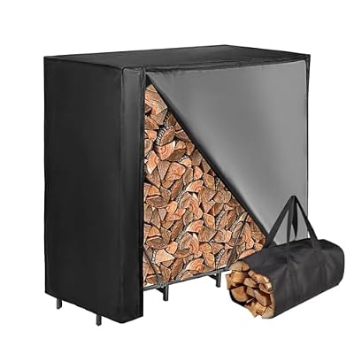 Vailge Firewood Rack 4FT with Firewood Rack Cover 4FT in Combo