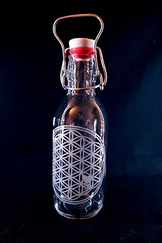 Freiglas 0,5l Trinkflasche aus Glas *Blume des Lebens* 100%...