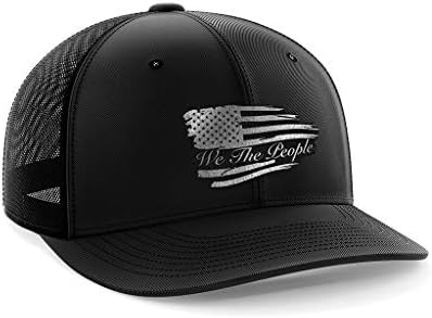Greater Half Torn We The People Black Leather Patch Hat