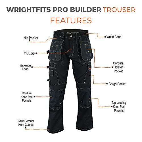 Pantalon de travail Pro Builder WrightFits multipoches cargo homme - 2