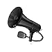 Megaphone głośnik PA Bullhorn, wbudowana syrena, 50 watów regulowana regulacja nornika, zakres 1000 metrów, piłka nożna piłka nożna baseball hokej koszykówka kibicy cheerleadingu trenery bezpieczne wiertła, czarny, czarny