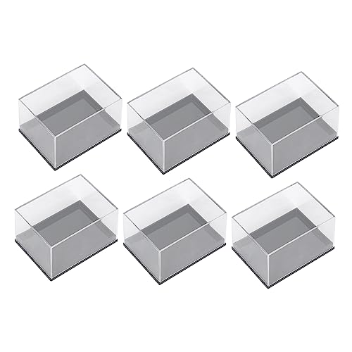 Cabilock 6pcs Plastic Mineral Specimen Display Box Collectible Display Case for Ores Stones