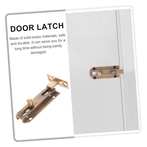 Kisangel 2個 古銅色純銅製室内用ラッチ錠 扉用フラッシュボルト ロック 高硬耐久性 丸みを帯びたエッジで 防錆ネジ付き簡単設置