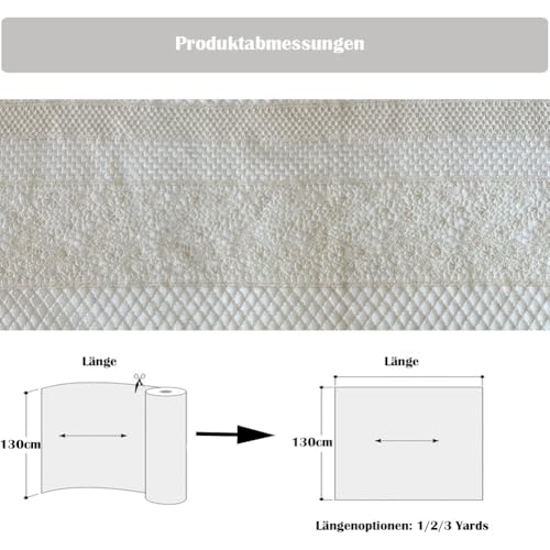 Tissu en dentelle coton avec fleurs bordure patchwork et couture - 2