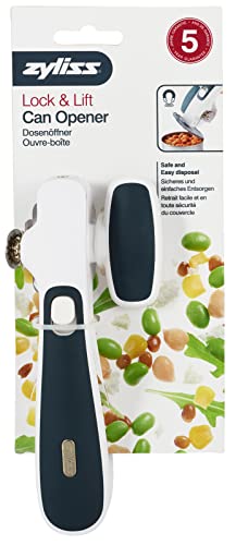 Zyliss E930043 Can Opener Lock and Lift, Plastic/Stainless Steel, White/Grey, Manual Tin Opener, Safe and Easy Lid Removal/Disposal, Lock and Unlock Safety, Dishwasher Safe - Image 4