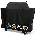 PLUSBROIL Grill Cover for Traeger Ironwood 650 Pellet Grills, 600D Heavy Duty Waterproof Wood Pellet Smoker Cover, Replacement for Traeger BAC505, Outdoor Full Length BBQ Accessory