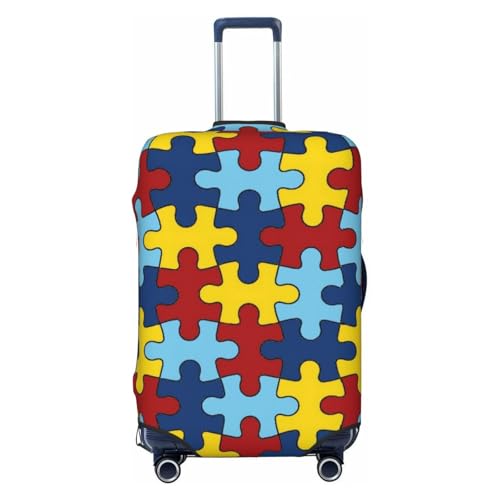 Autism Awareness Luggage Cover, Protective Washable Suitcase Cover - Travel High Elastic Fibers Suitcase Protector Fits X-Large