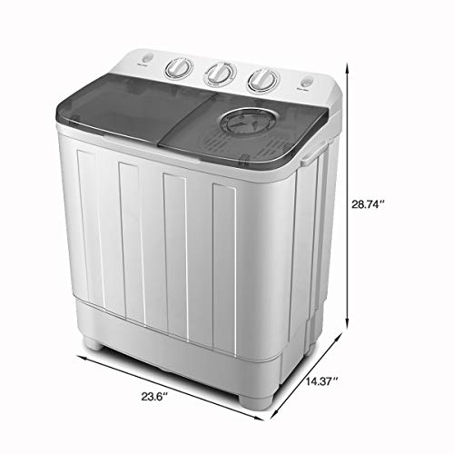 COSVALVE Portable Washing Machine 17lbs Compact Twin Tub Washer and Dryer Combo for Apartments,Dorms,RV's,College Rooms,Camping
