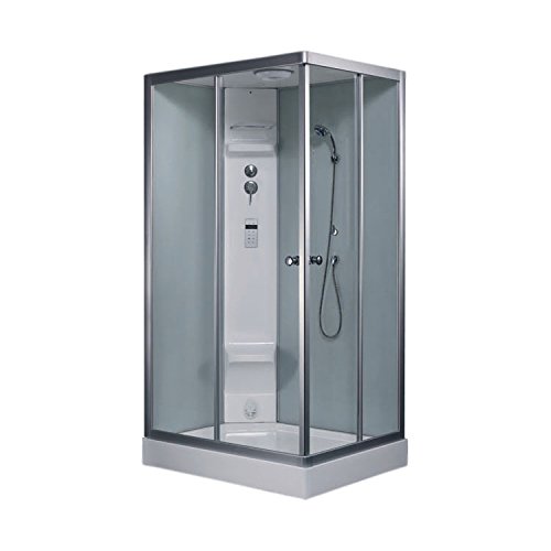 EAGO Dampfdusche DZ954F6 weiß/ 100×80/ links