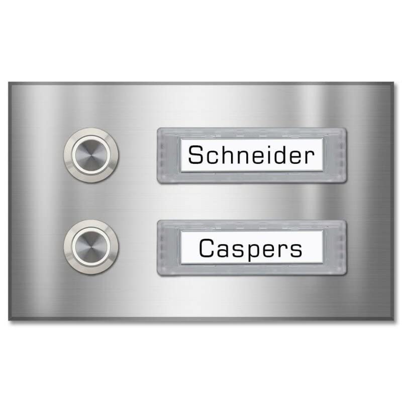Zweifamilien Türklingel 145x90mm mit wechselbaren Namensschildern
