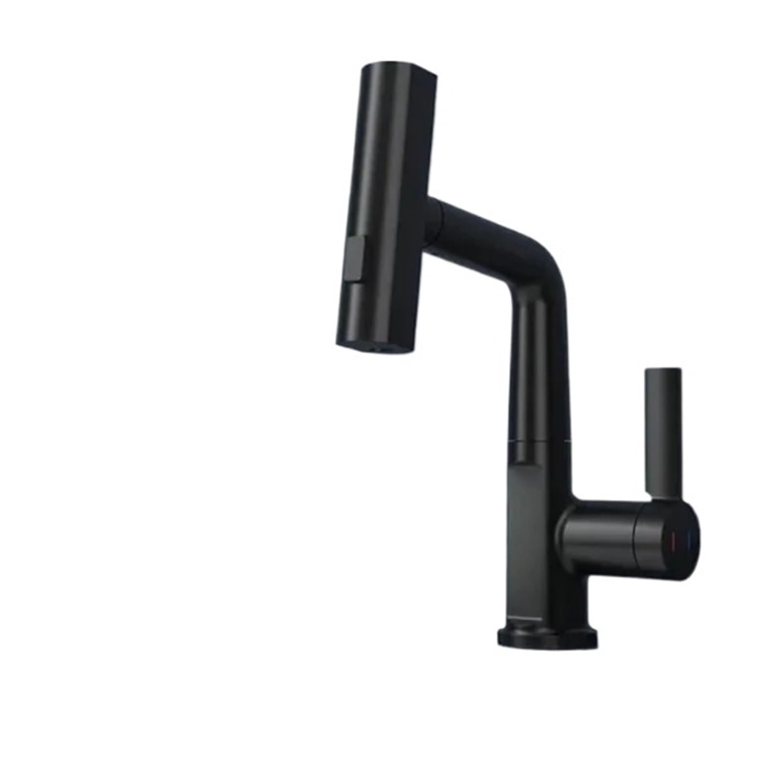 Grifo de lavado de baño con efecto cascada en color negro mate para lavabo