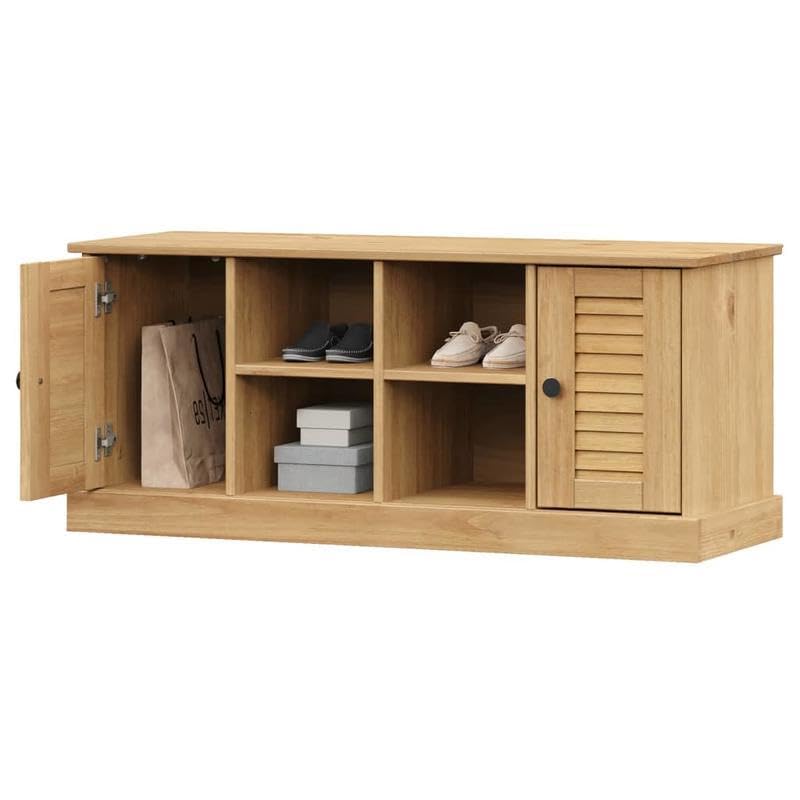 Eleganz Taburete de tocador VIGO de madera de pino maciza con acabado en cera de miel, banco de zapatos 106 x 35 x 45 cm, elegante y estable para salón, pasillo o dormitorio