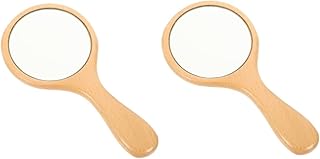 ADOCARN 2pcs Handle Mirror Hand Mirror Round Mirror Travel Makeup Mirror Travel Decor Bathroom Mirror Desk Mirror Antique Mirror Handheld Mirror Hand Makeup Mirror Portable Hand Mirror
