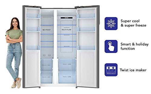Haier 570 L with Inverter Side by Side Refrigerator (HRF-622SS, Shiny Steel) amazinggiftidea-com