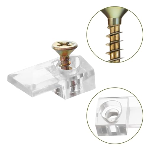 Image of 50 Sets Mirror Clips for Wall Mounting, Mirror Holder Clips with Screws, Mirror Hanging Hardware Kit, Stainless Steel Mirror Hooks Heavy Duty Hanger Frameless for Mirror Tile Picture Frame Hanger
