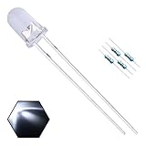 EDGELEC 100pcs 5mm White Lights LED Diodes Water Clear Round Top 29mm Long Feet (DC 3V) +100pcs Resistors (for DC 6-13V) Included/Ultra Bright Bulb Lamps Light Emitting Diode