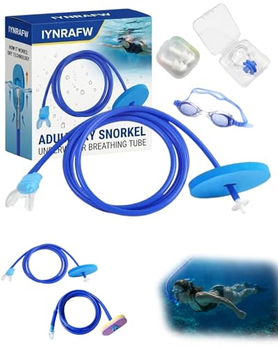 Full Dry Respirator Adult Swimming Snorkel Float Underwater Breathing Device Dual Channel Independent Airflow Extra Long 1.5m 3m Diving Tube 1m 2m Silicone Hose Floating Intake Head Snorkeling Gear