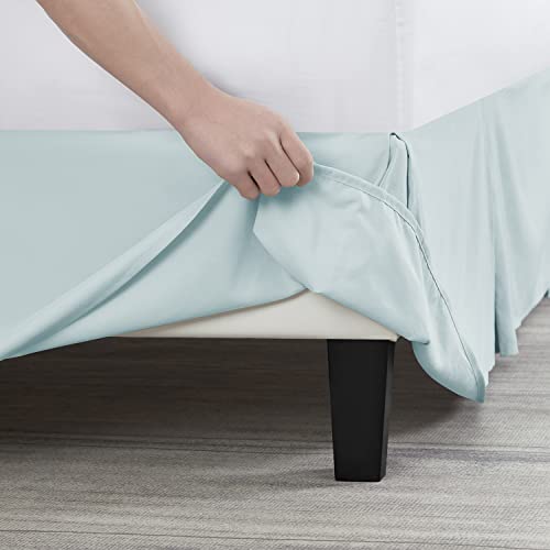 Image of Nestl Light Baby Blue Twin Bed Skirt - Twin Size Bed Skirt 14 Inch Drop - Brushed Microfiber Bed Skirts - Hotel Quality Pleated Bed Skirt - Shrinkage & Fade Resistant
